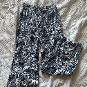 Black and White Floral Pants size medium